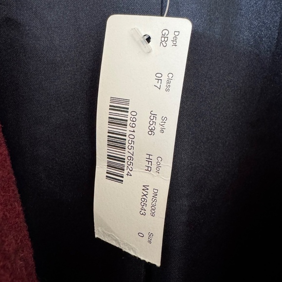 ✨NWT✨ J.CREW Cocoon Coat in Italian stadium-cloth Wool Blend Maroon Sz 0 (XS) - Picture 15 of 16